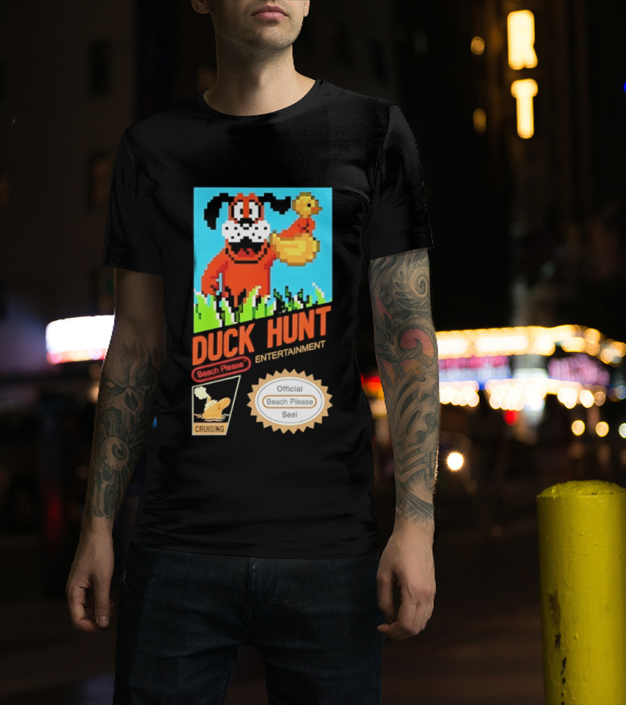 Duck Hunt Entertainment Beach Please Cruising Gaming T-Shirt