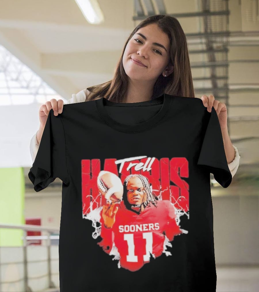 Trell Harris Oklahoma Sooners NCAA Football Player 11 Lightning T-Shirt
