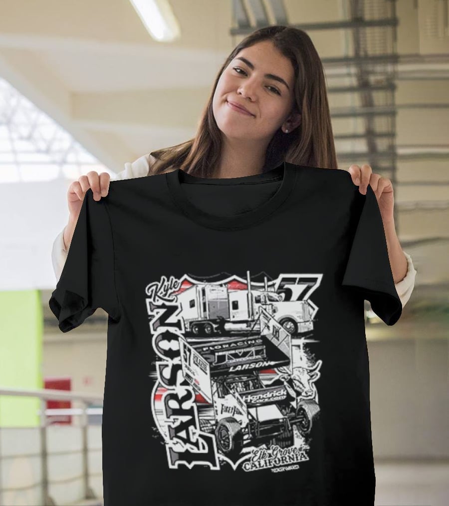 Kyle Larson 57 Hauler Elk Grove California Racing Team T-Shirt