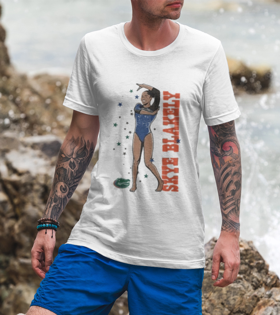 Skye Blakely Florida Gymnastics Blue Leotard Star T-Shirt