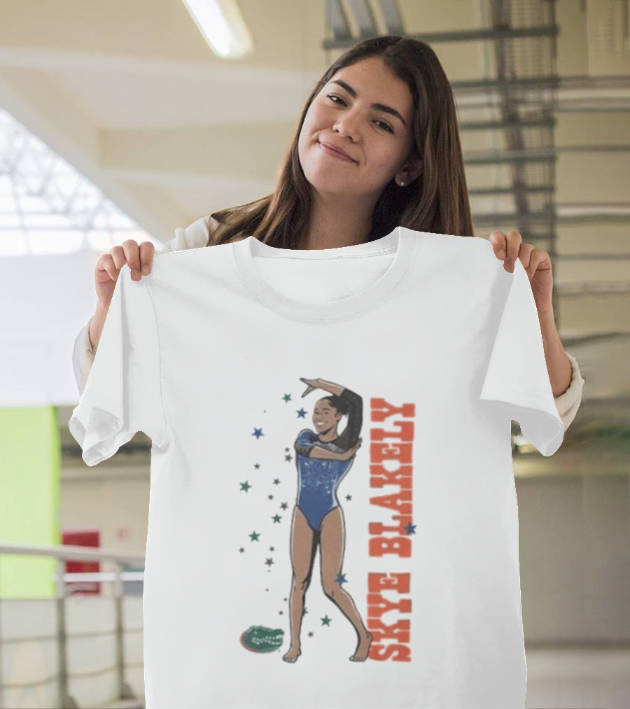 Skye Blakely Florida Gymnastics Blue Leotard Star T-Shirt
