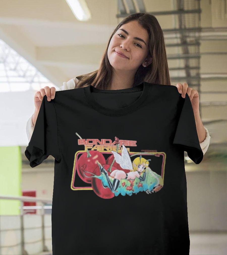 Bondage Fairies Anime Fairy On Caterpillar With Cherries T-Shirt