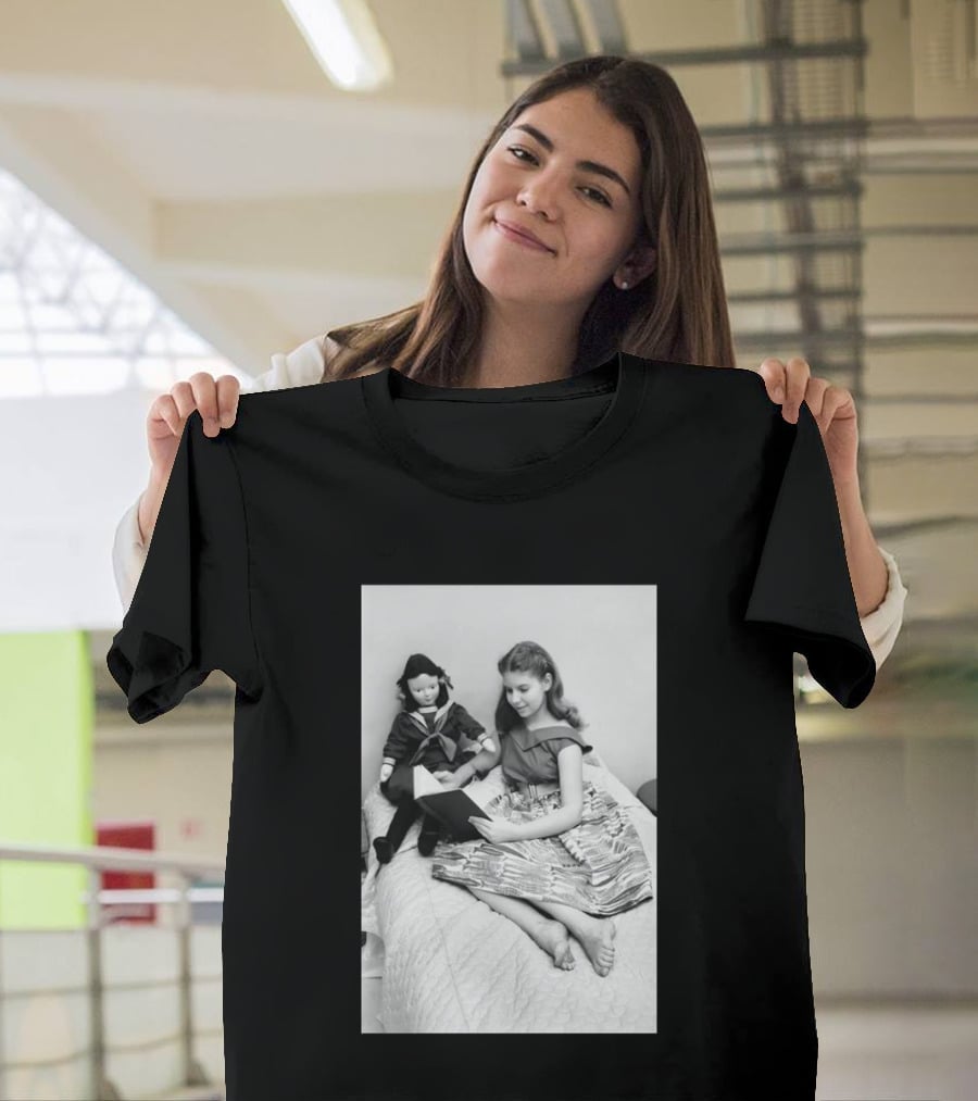 Robin Morgan Young Girl Reading With Doll Vintage Photograph T-Shirt