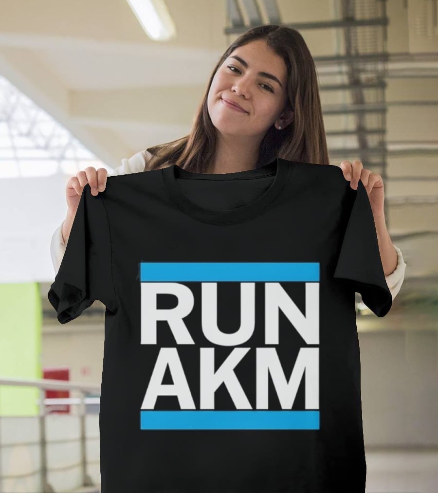 RUN AKM Streetwear Bold Typography Fashion T-Shirt