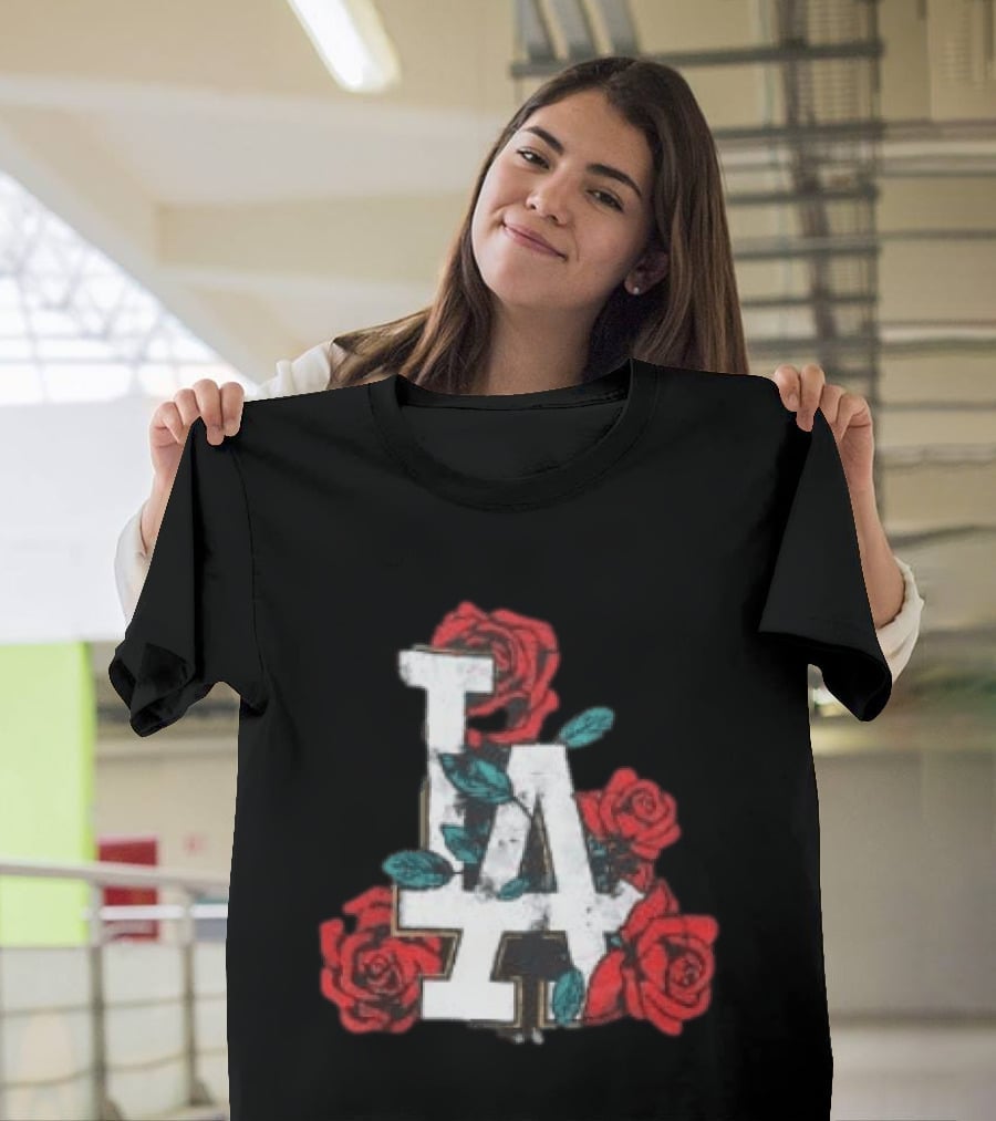 Los Angeles Dodgers LA Roses MLB Team Fan T-Shirt
