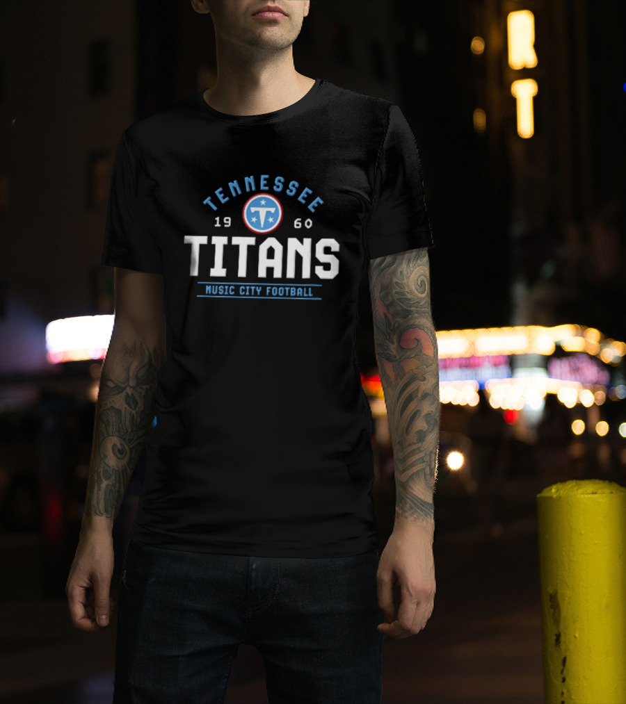 Tennessee Titans 1960 Music City Football Three Stars T-Shirt