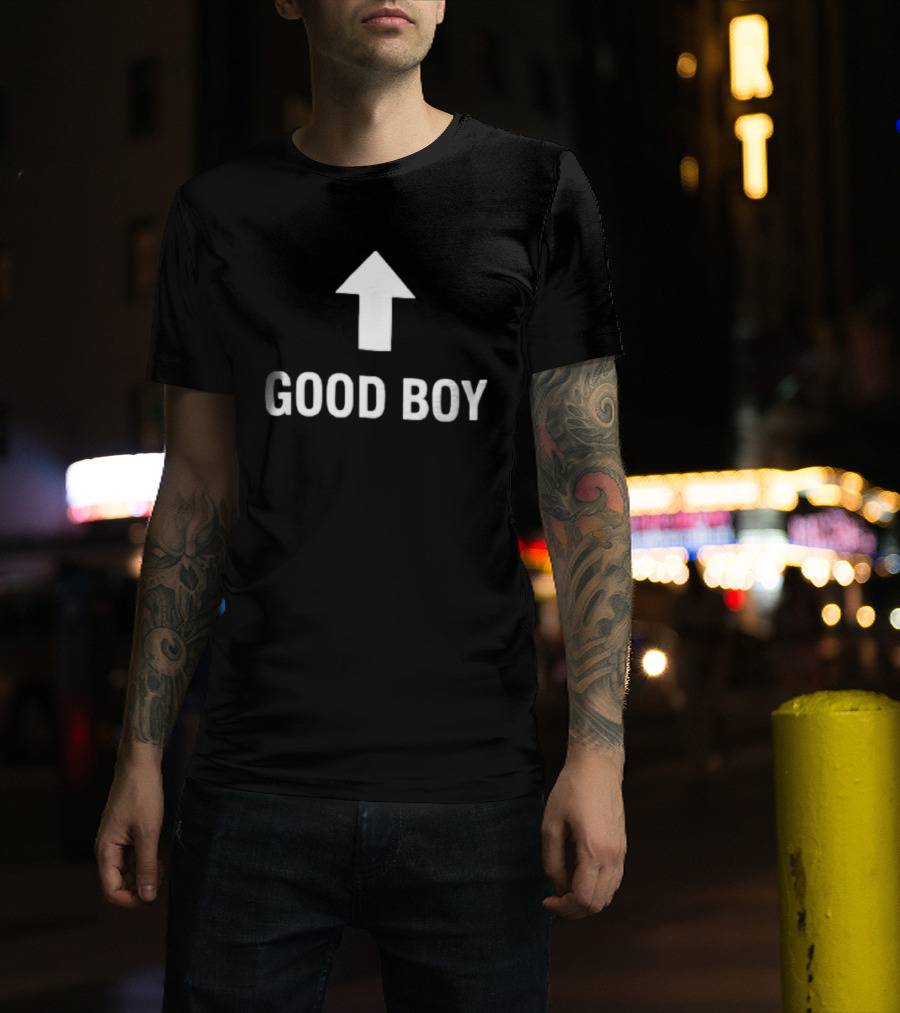 Good Boy White Up Arrow T-Shirt
