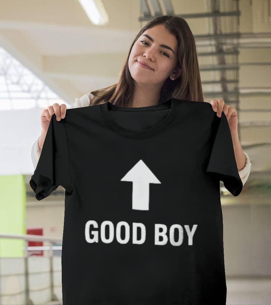 Good Boy White Up Arrow T-Shirt