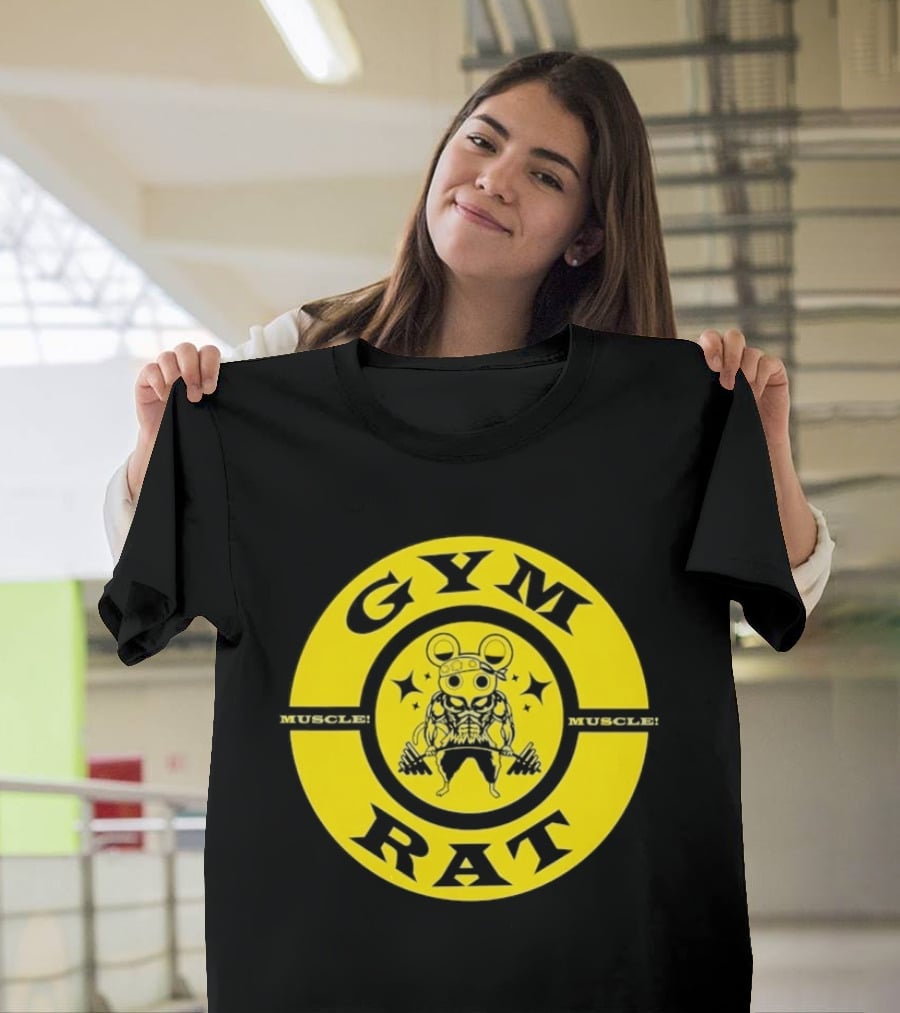 Gym Rat Muscle Fitness Workout Bodybuilding Mouse T-Shirt