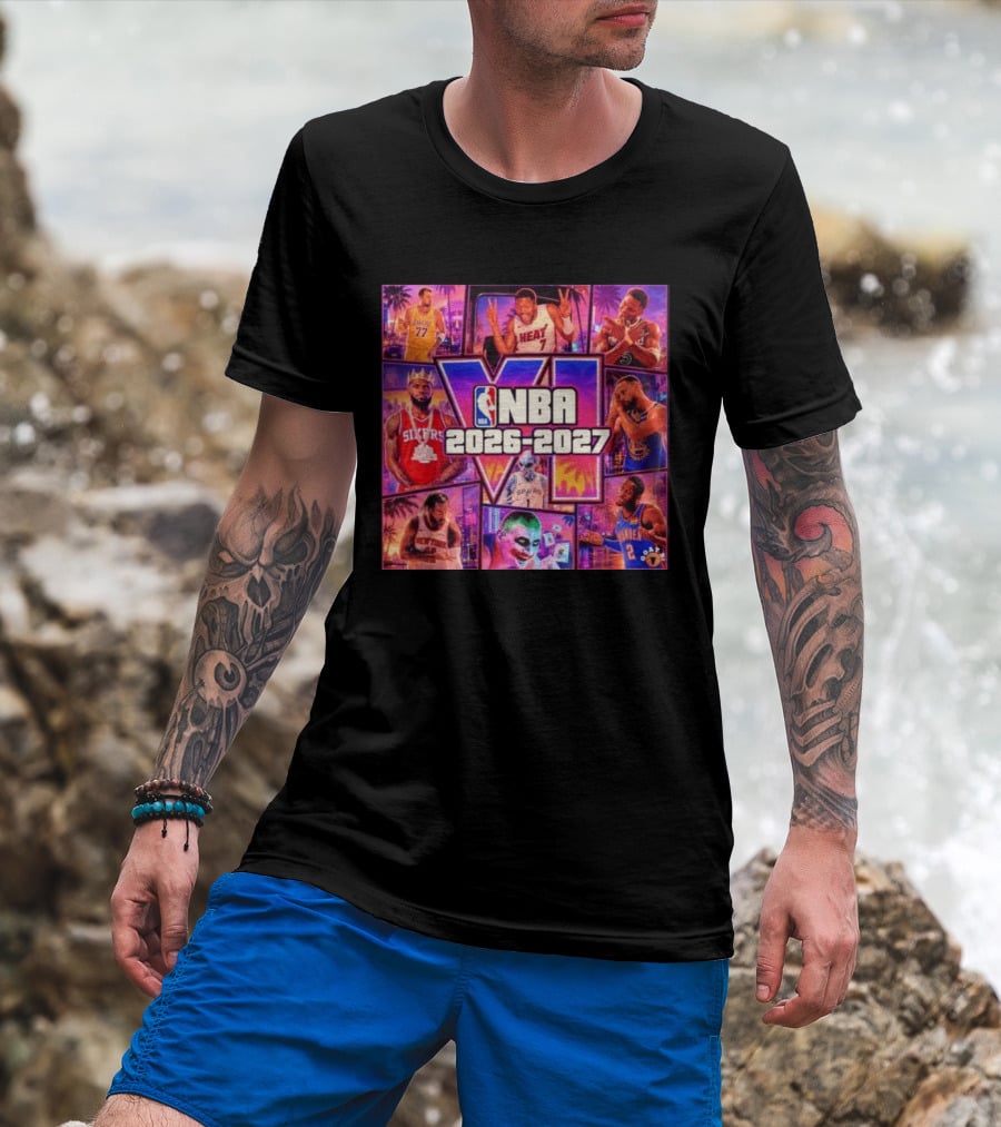 NBA 2026 2027 Grand Theft Auto VI Lakers Heat Bucks Sixers Spurs Joker Thunder T-Shirt