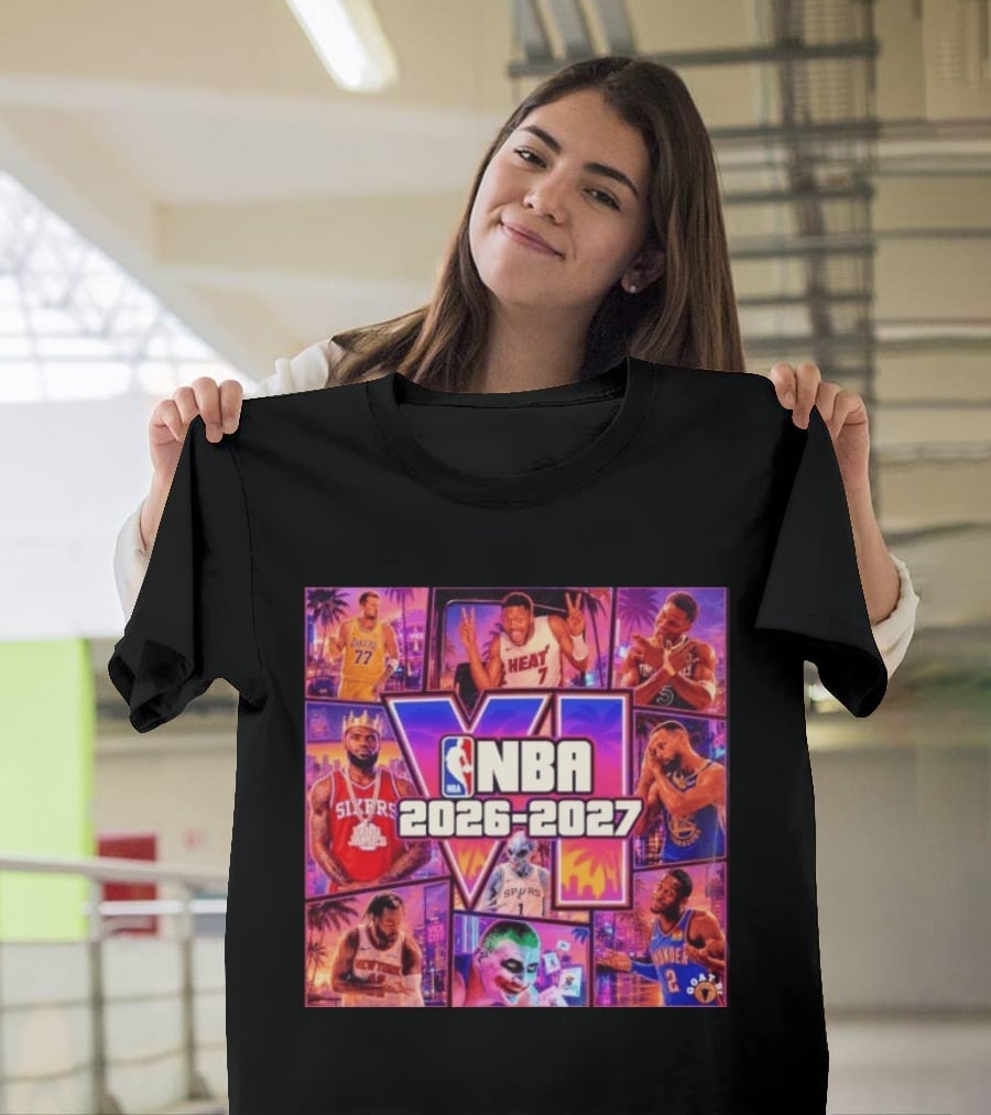 NBA 2026 2027 Grand Theft Auto VI Lakers Heat Bucks Sixers Spurs Joker Thunder T-Shirt