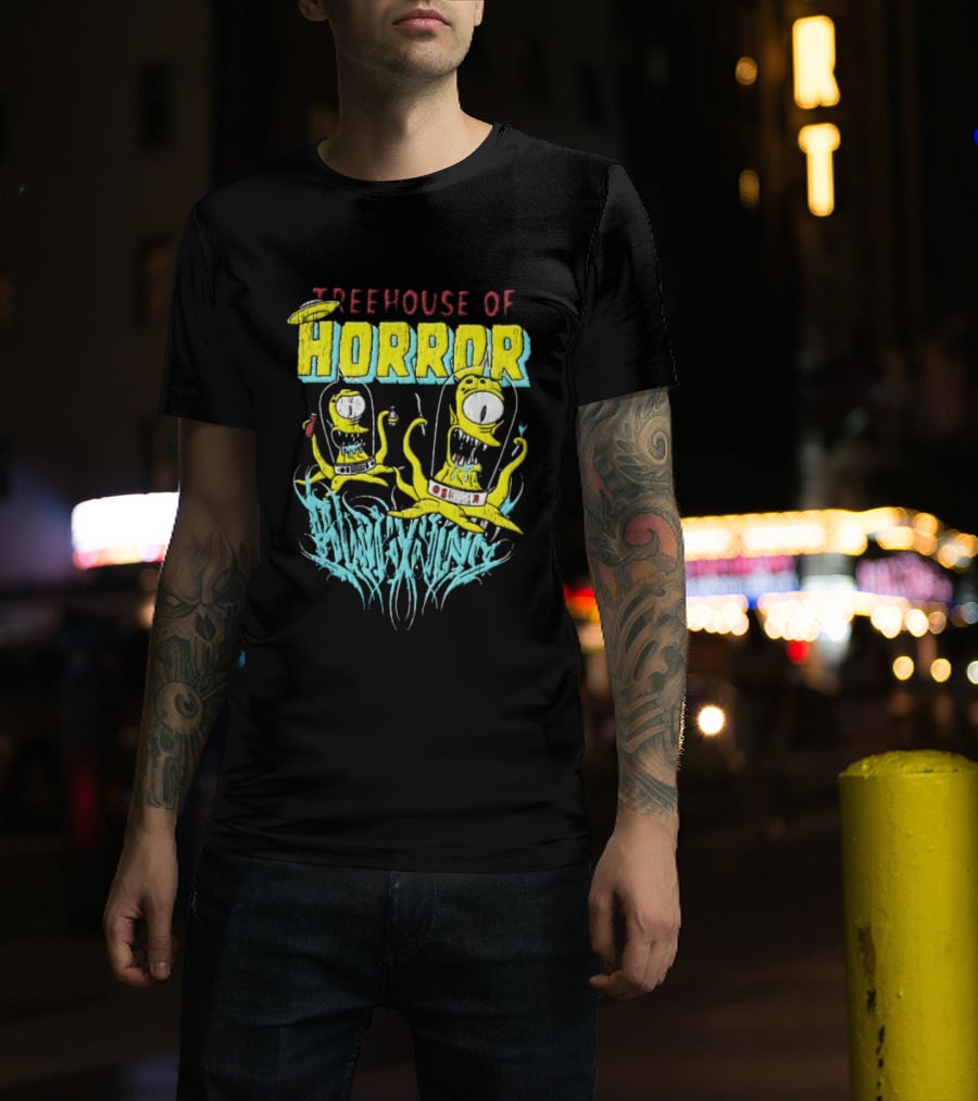 Treehouse Of Horror Kang Kodos Aliens Tentacles Distressed Cartoon T-Shirt