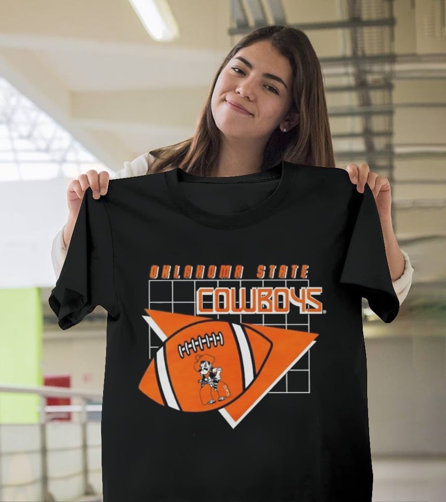 Oklahoma State Cowboys Football Team Emblem With Football T-Shirt