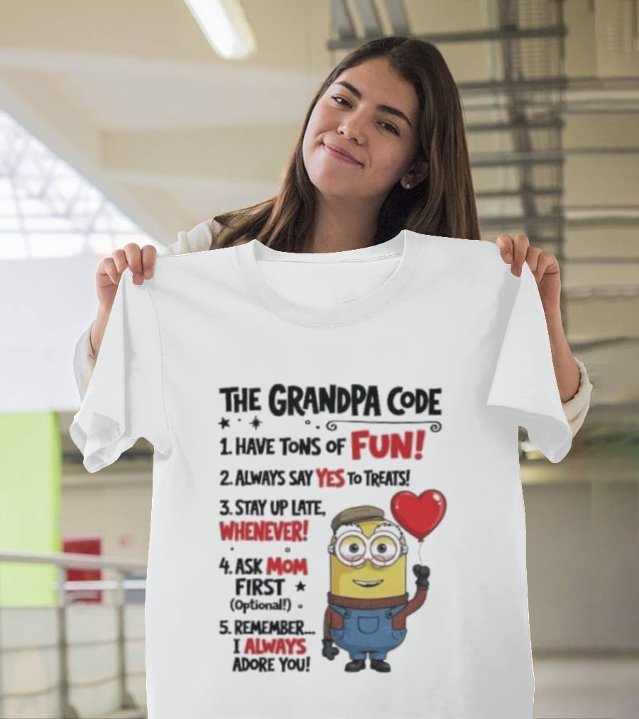 The Grandpa Code Minion Fun Rules Grandfather T-Shirt