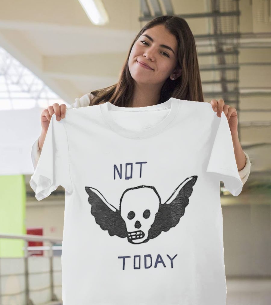 Not Today Winged Skull Gothic T-Shirt