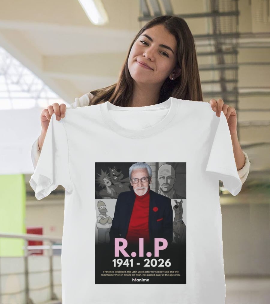 RIP Francisco Reséndez 1941 2026 Scooby Doo Attack On Titan Voice Actor Memorial T-Shirt