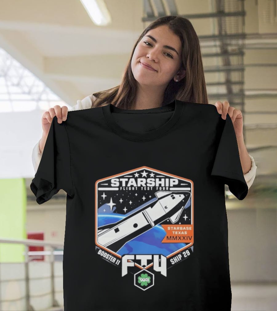 Starship Flight Test Four Starbase Texas MMXXIV Booster 11 Ship 29 F4T WAI T-Shirt