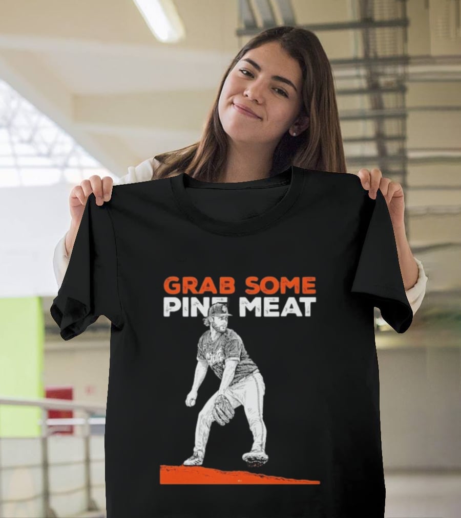 Grab Some Pine Meat SF Giants Mike Krukow Pitching T-Shirt