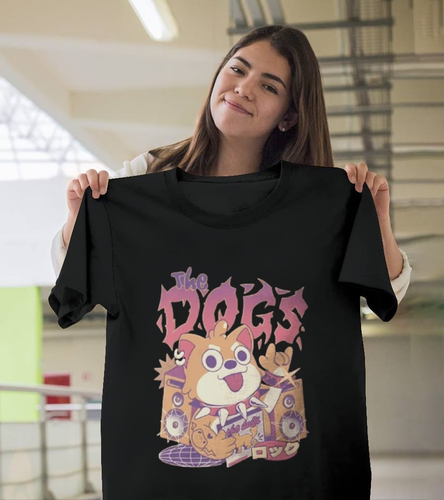 The Dogs Rock Shiba Inu Puppy Punk Rock Music Band With Speakers T-Shirt
