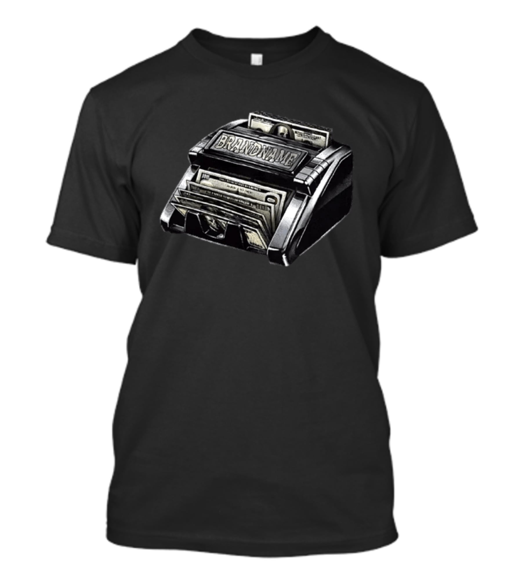BRANDNAME Money Counter Hundred Dollar Bill Cash Stack Wealth Success T-Shirt