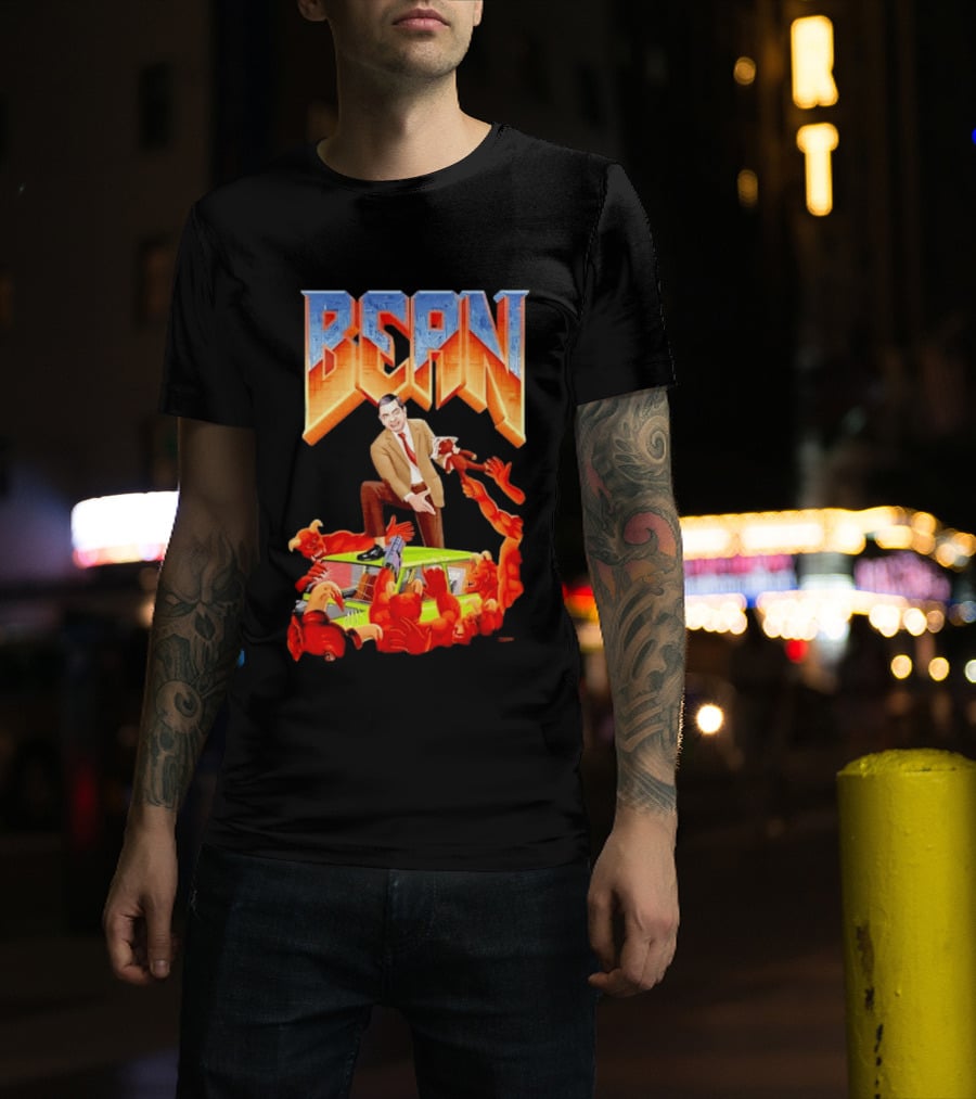 Mr Bean Doom Crossover With Rowan Atkinson Video Game T-Shirt