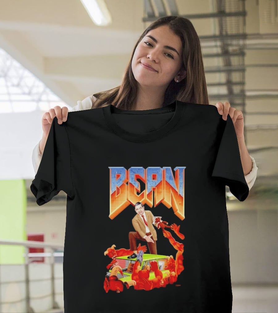 Mr Bean Doom Crossover With Rowan Atkinson Video Game T-Shirt