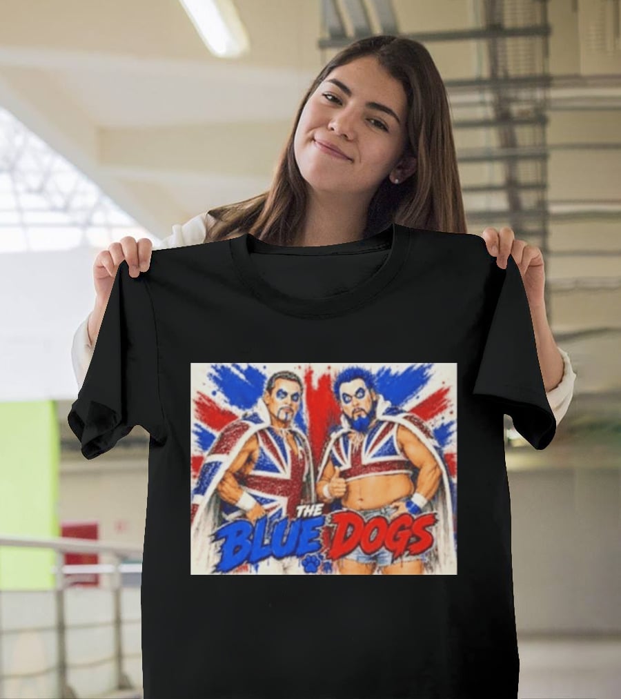Dynamite Kid The Blue Dogs British Wrestling Union Jack Explosion T-Shirt