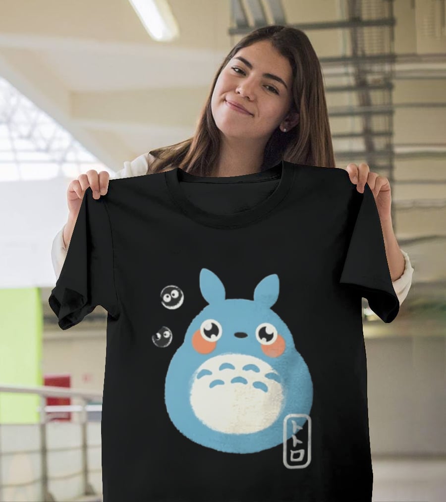 Totoro My Neighbor Totoro Blue Totoro With Soot Sprites T-Shirt