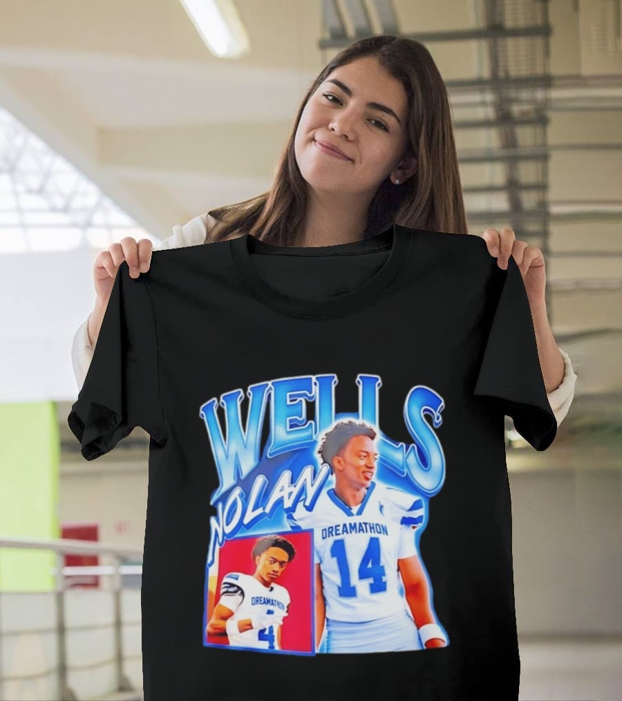 Nolan Wells Dreamathon 14 Blue Football Athletic T-Shirt