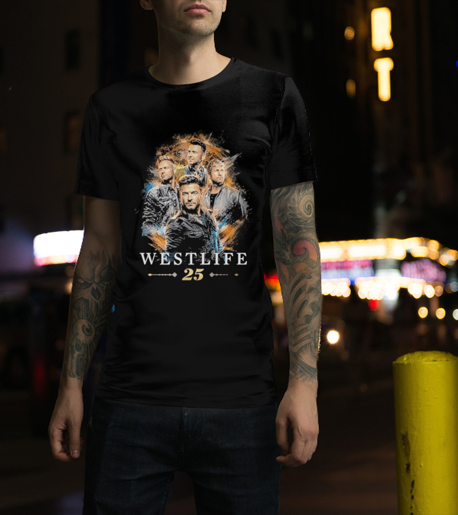 Westlife 25th Anniversary Tour 2026 Band Member Collage T-Shirt