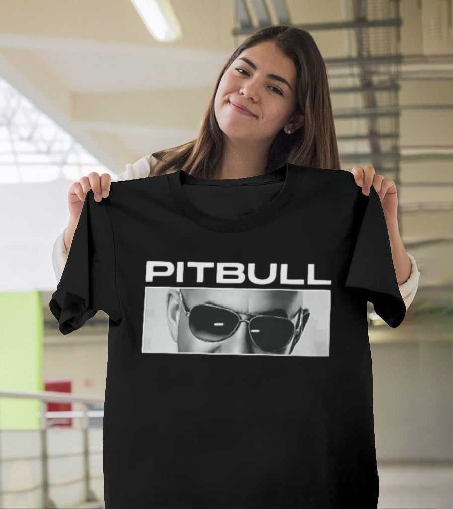Pitbull Monochrome Aviator Sunglasses Close Up T-Shirt