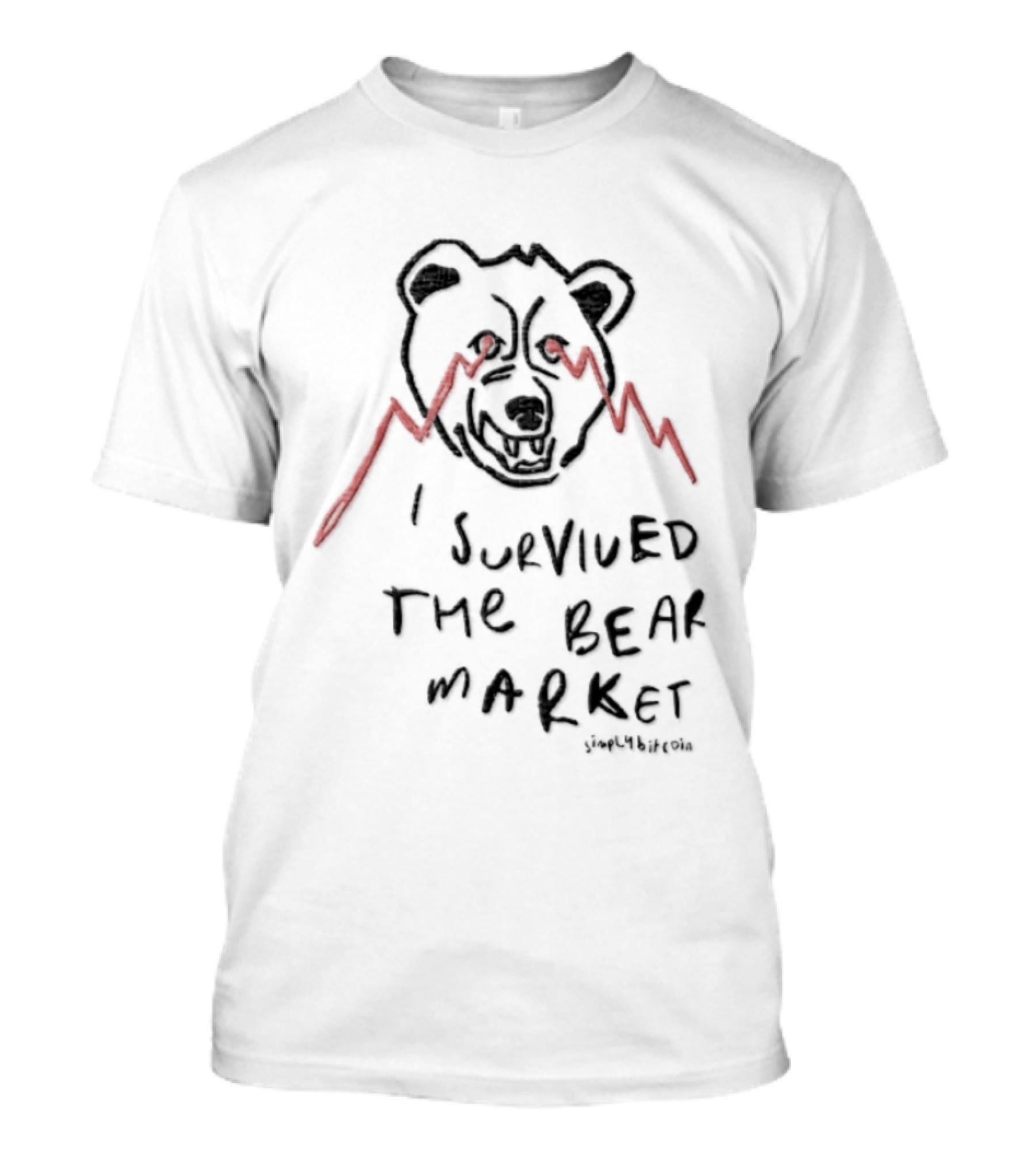 Bitcoin Bear Market Survivor SimplyBitcoin Cryptocurrency Bear T-Shirt