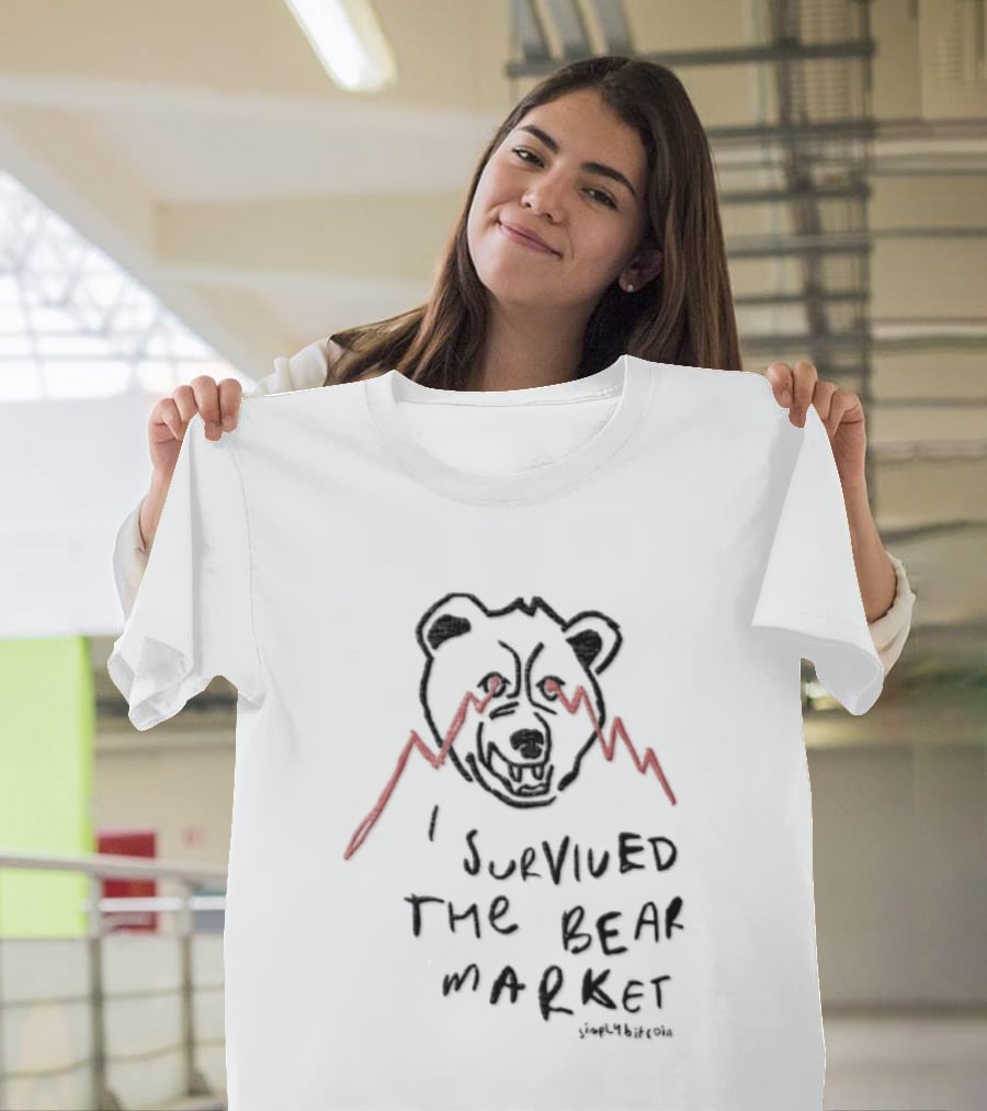 Bitcoin Bear Market Survivor SimplyBitcoin Cryptocurrency Bear T-Shirt
