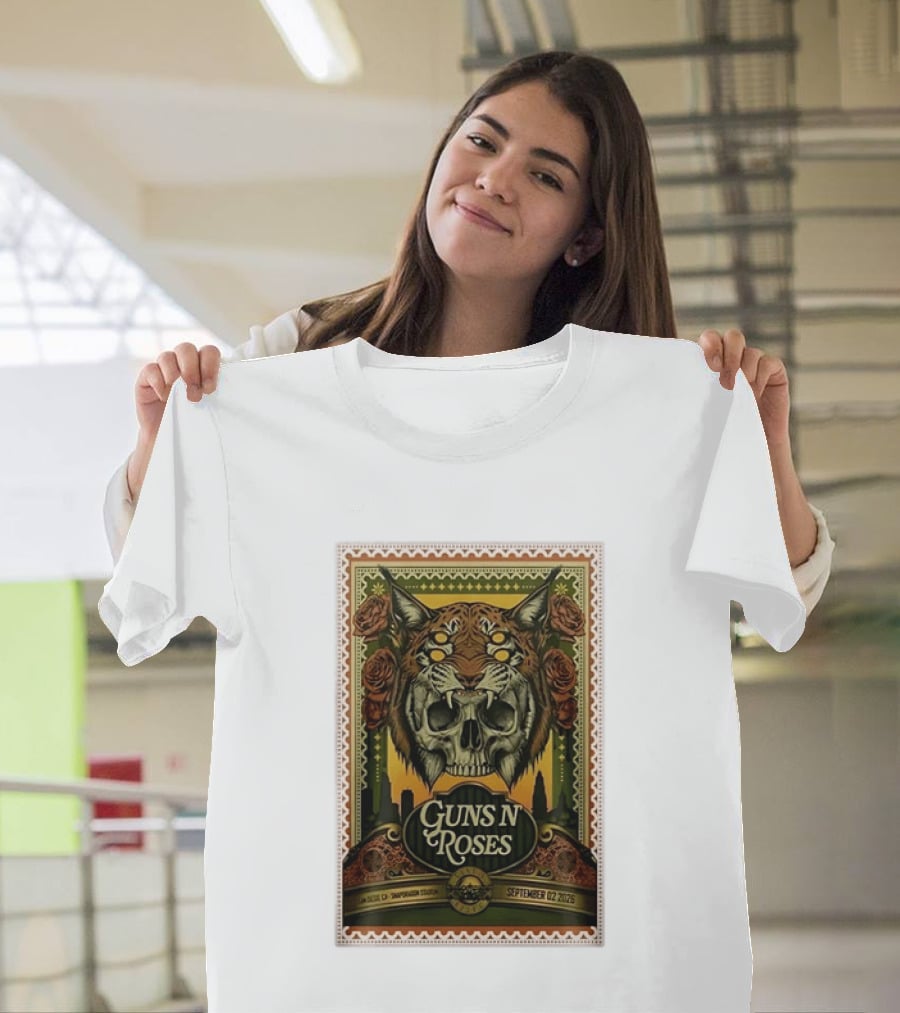 Guns N' Roses San Diego Snapdragon Stadium September 02 2026 Concert Skull And Jaguarr T-Shirt
