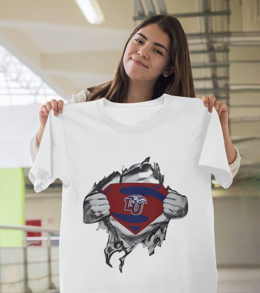 Liberty University Flames LU Superman Chest Reveal T-Shirt