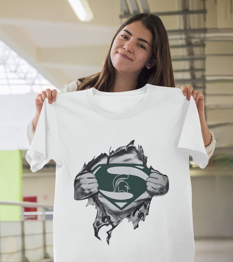 Michigan State Spartans Superman Logo NCAA Fan T-Shirt