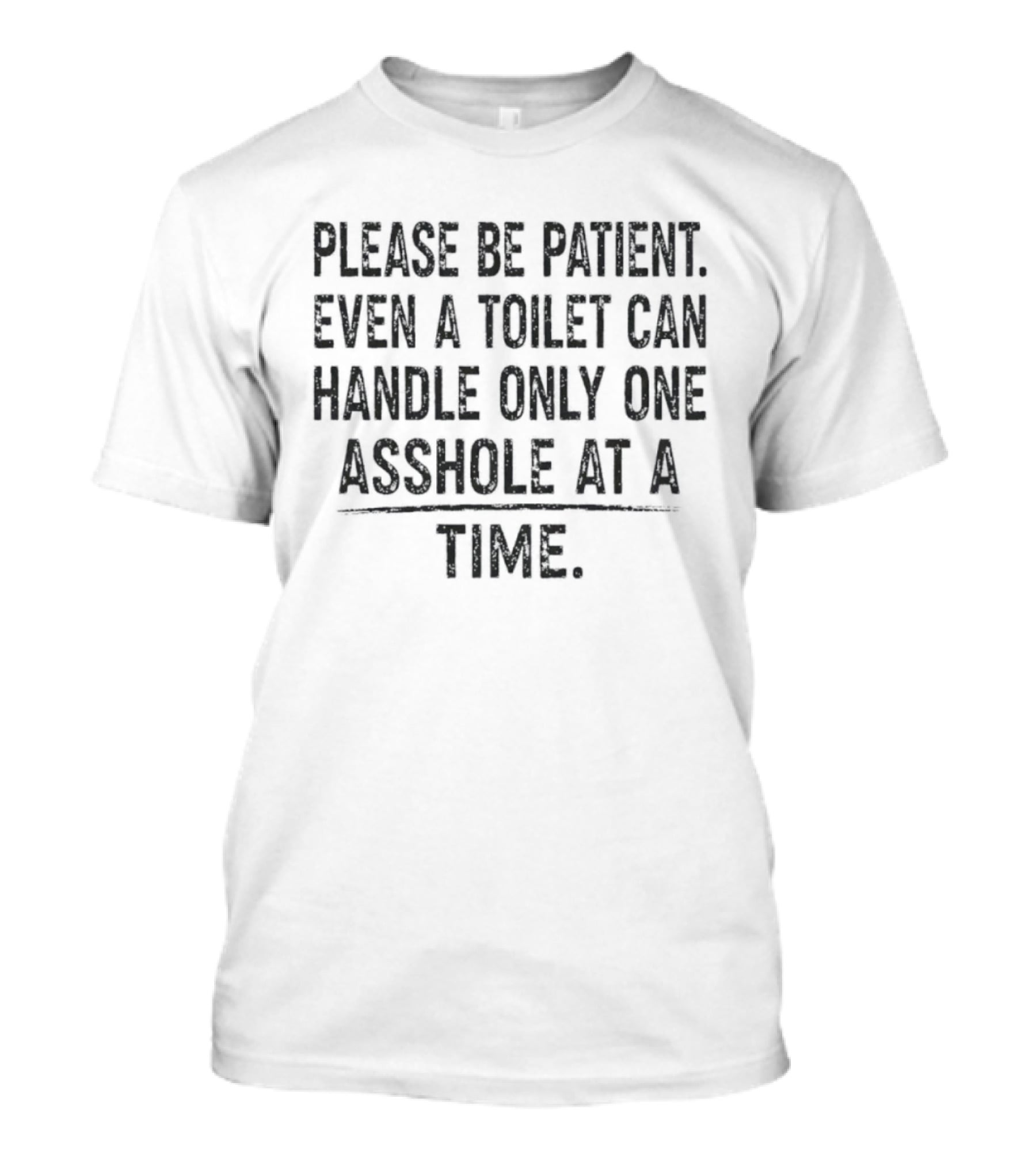 Please Be Patient Even A Toilet Can Handle Only One Asshole At A Time T-Shirt