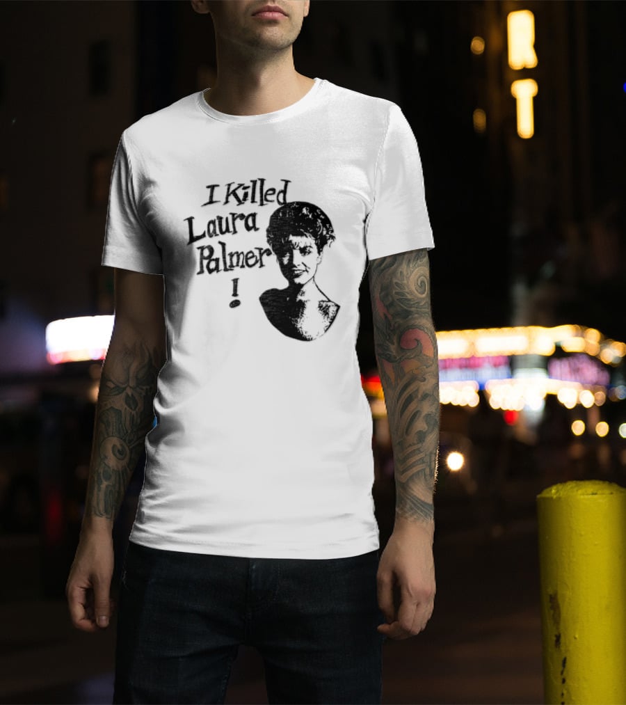 I Killed Laura Palmer Sheryl Lee High Contrast Bust Monochrome Stencil T-Shirt