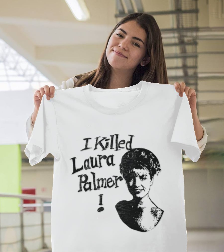 I Killed Laura Palmer Sheryl Lee High Contrast Bust Monochrome Stencil T-Shirt