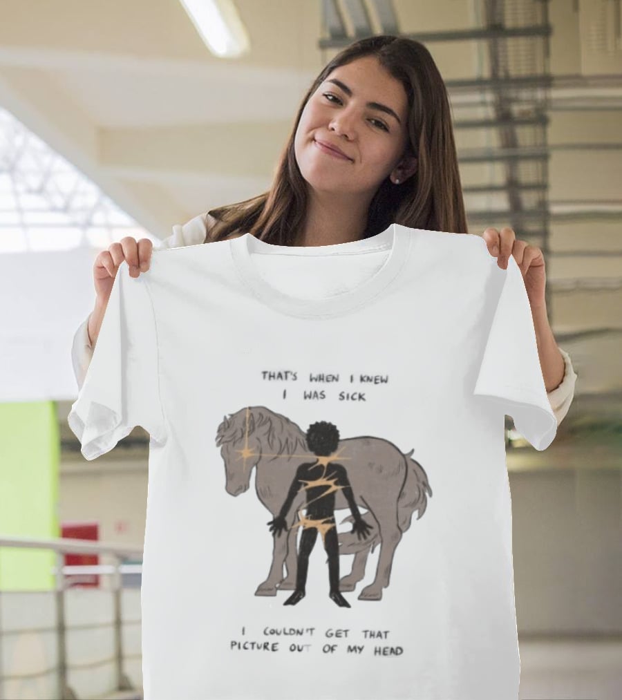 That's When I Knew I Was Sick I Couldn't Get That Picture Out Of My Head Horse And Figure With Lightning Strikes T-Shirt