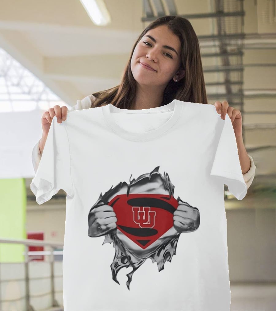 Utah Utes Superman Emblem College Football Fan Gear T-Shirt
