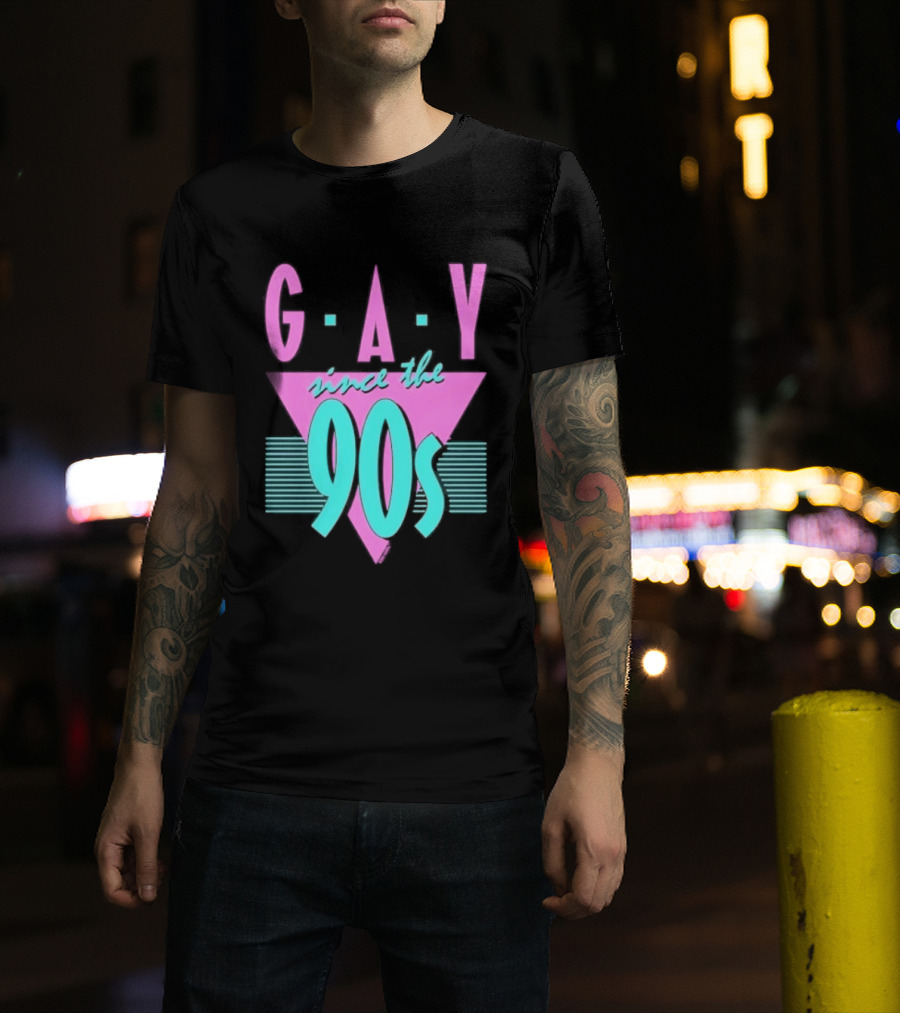 GAY Since The 90s Pink Triangle Retro Pride T-Shirt