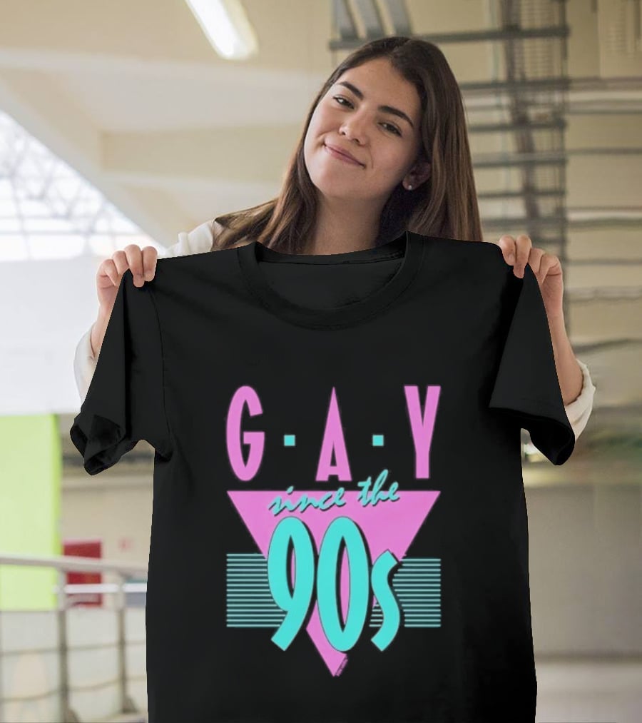 GAY Since The 90s Pink Triangle Retro Pride T-Shirt
