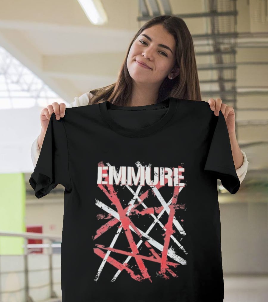 Emmure Distressed Metalcore Deathcore Red White Abstract T-Shirt