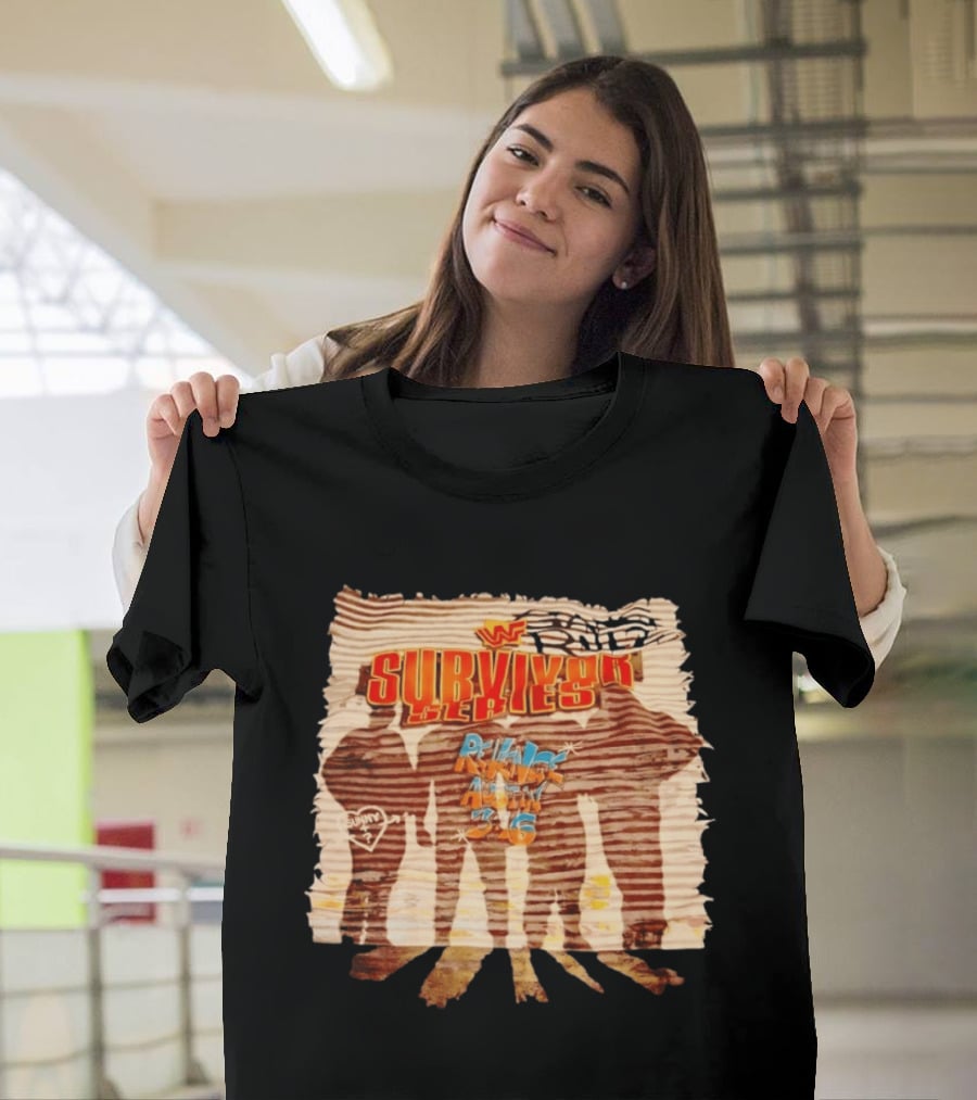 WWF Survivor Series Revenge Austin 3 16 Silhouette Vintage WWE 90s T-Shirt