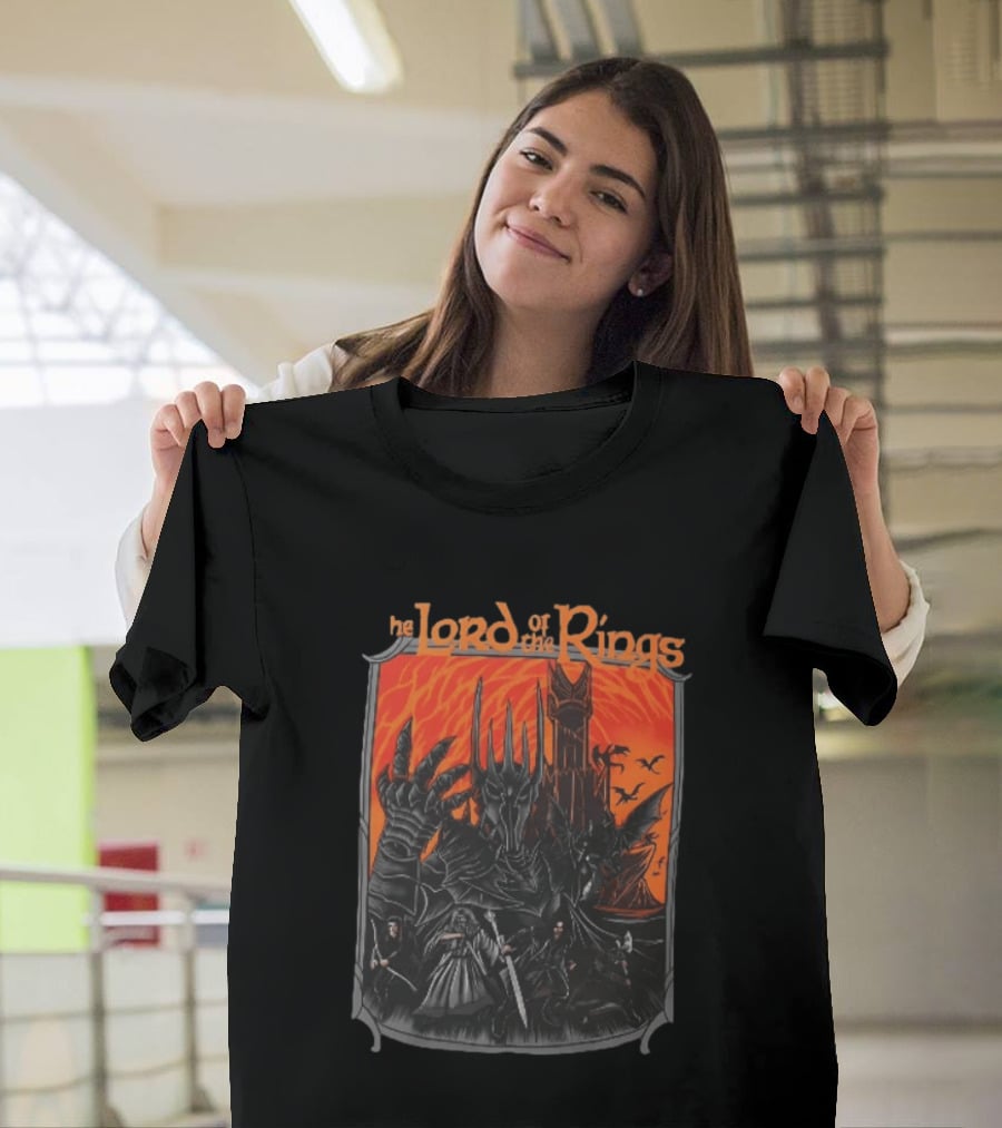 The Lord Of The Rings Sauron Aragorn Legolas Gandalf Gimli Fellowship Movie T-Shirt