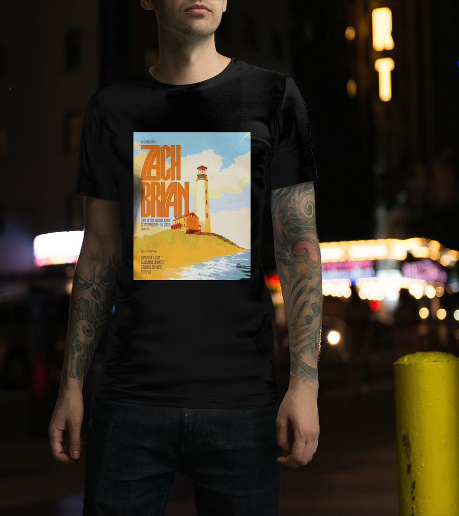 Zach Bryan Live At The Woodlands September 18 19 2026 Dover DE Kings Of Leon Alabama Shakes Gabriella Rose Feyi Fuli Concert T-Shirt