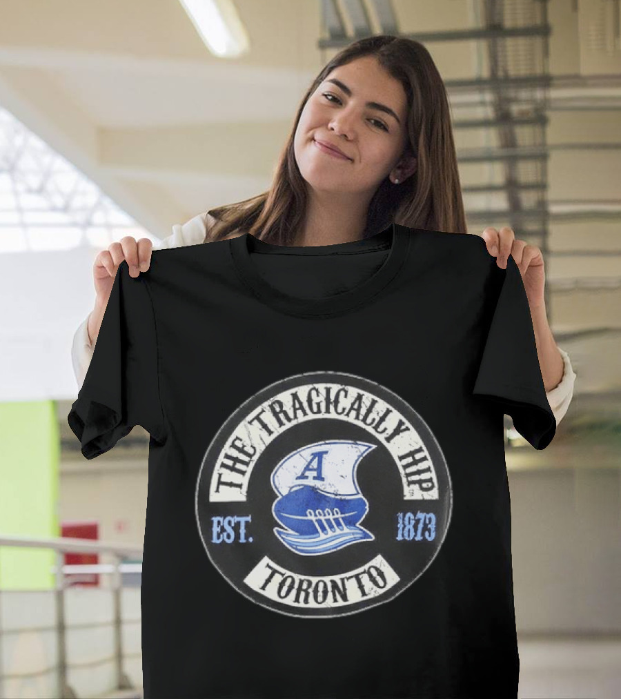 The Tragically Hip Toronto Est 1873 Distressed Football Helmet T-Shirt