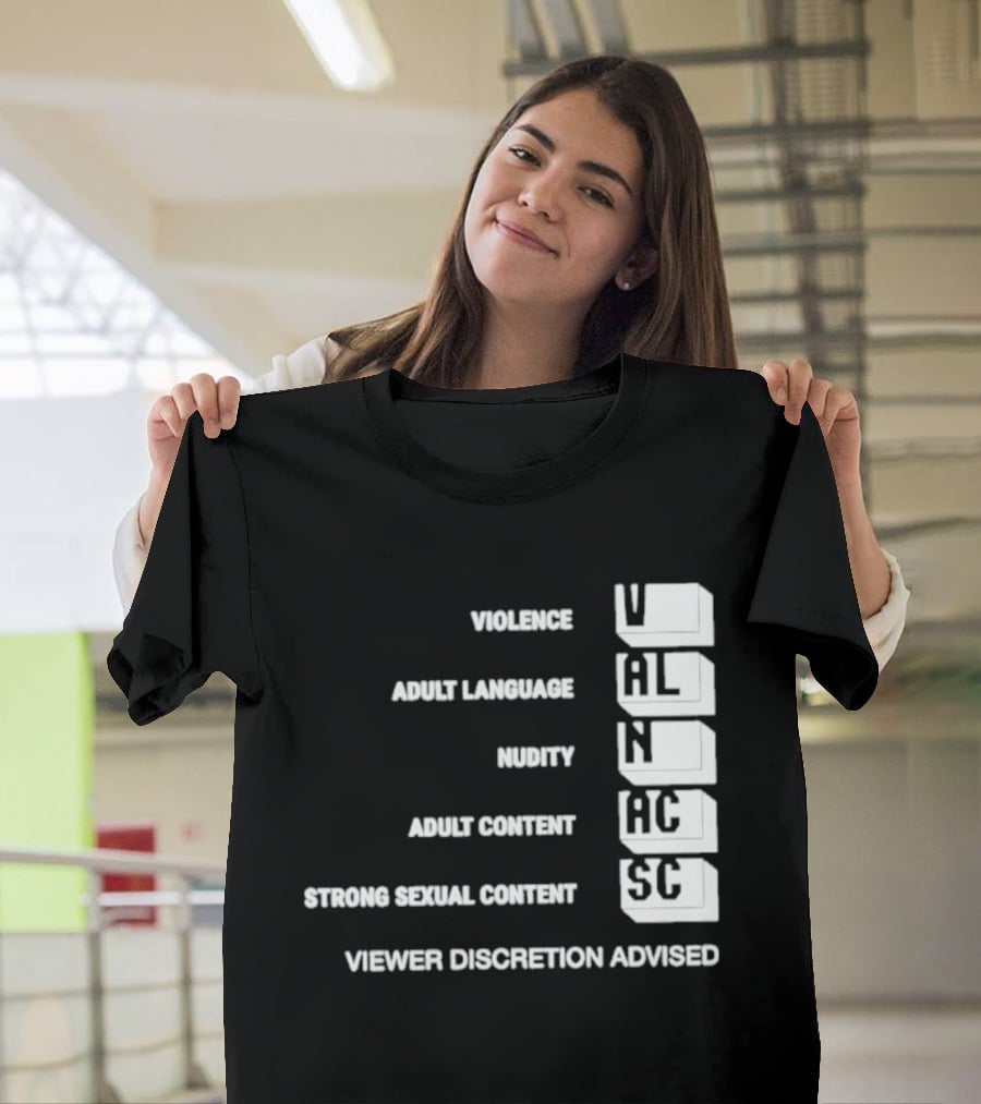 Viewer Discretion Advised Violence Adult Language Nudity Sexual Content T-Shirt