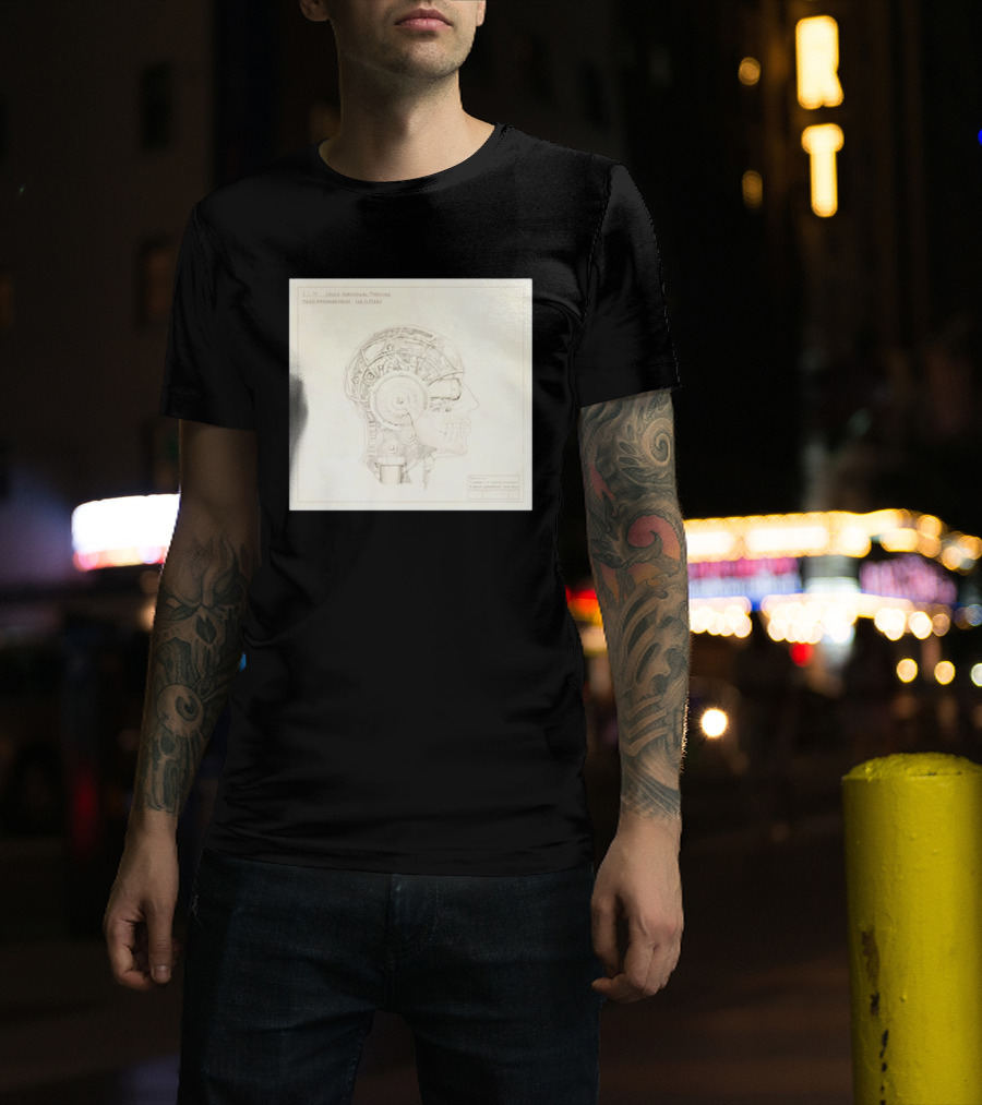 VisionQuest JIM Joule Individual Machine Head Blueprint Drawing T-Shirt